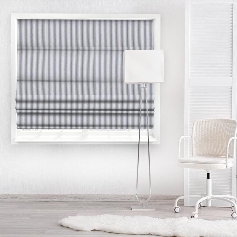 Sutton Navy Made To Measure Roman Blind Clarke and Clarke Ticking Stripes Sutton Navy Made To Measure Roman Blind