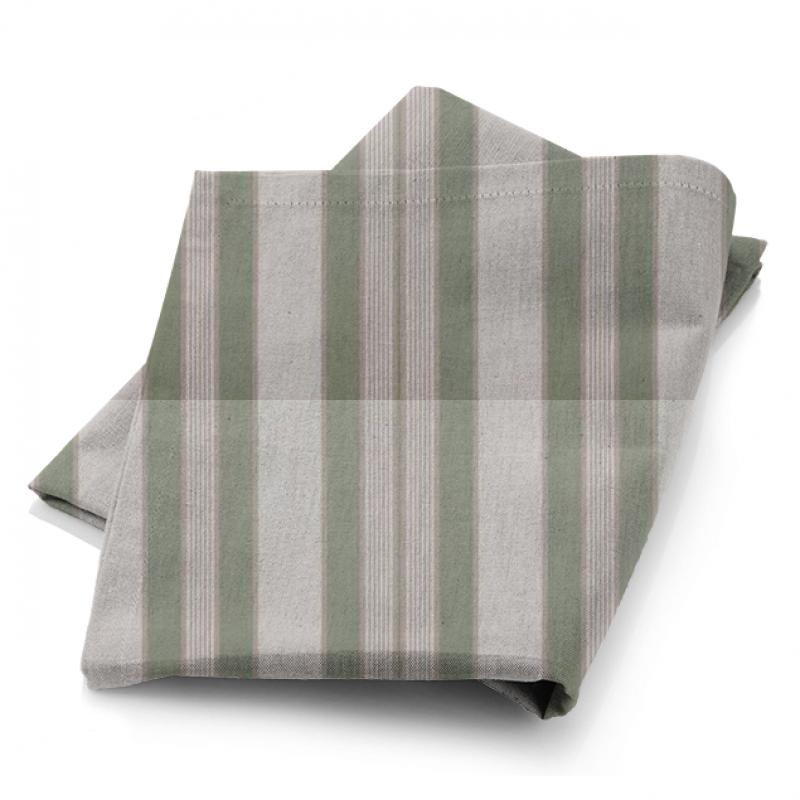 Clarke and Clarke Ticking Stripes Regatta Sage Fabric