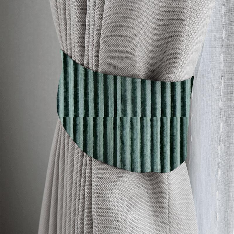 Clarke and Clarke Tempo Velvets Rhythm Teal Tieback