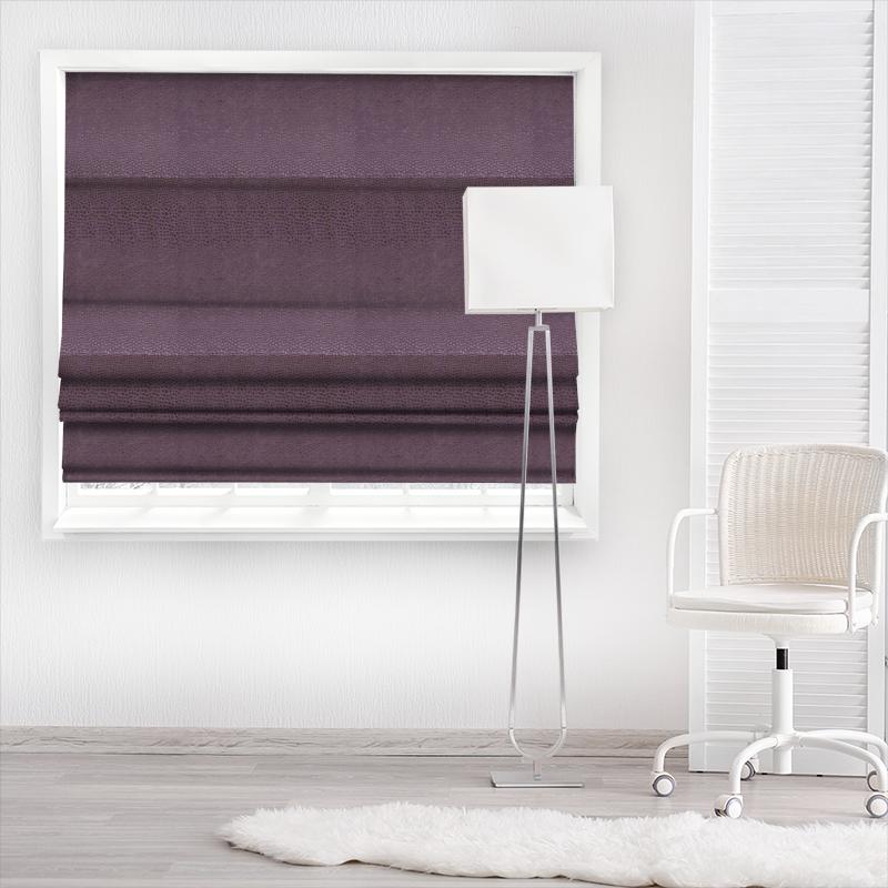 Clarke and Clarke Tempo Velvets Pulse Grape Made To Measure Roman Blind