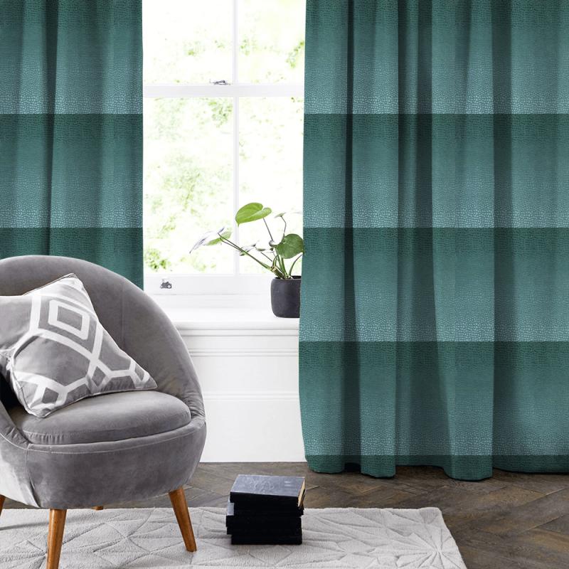 Clarke and Clarke Tempo Velvets Pulse Teal Made To Measure Curtain
