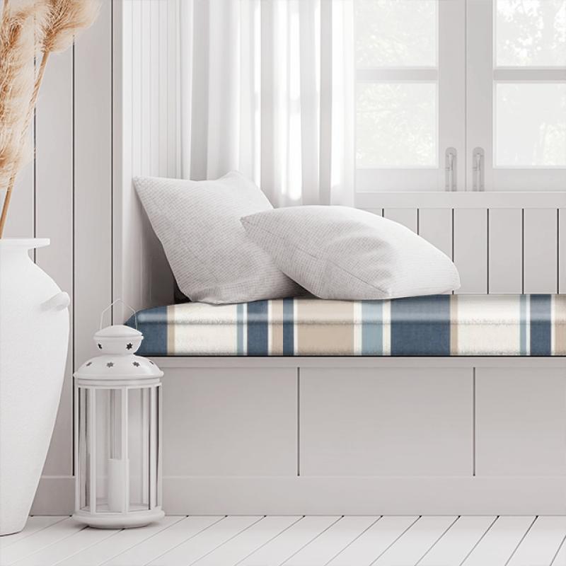 Clarke and Clarke New England Hartford Denim Box Cushion