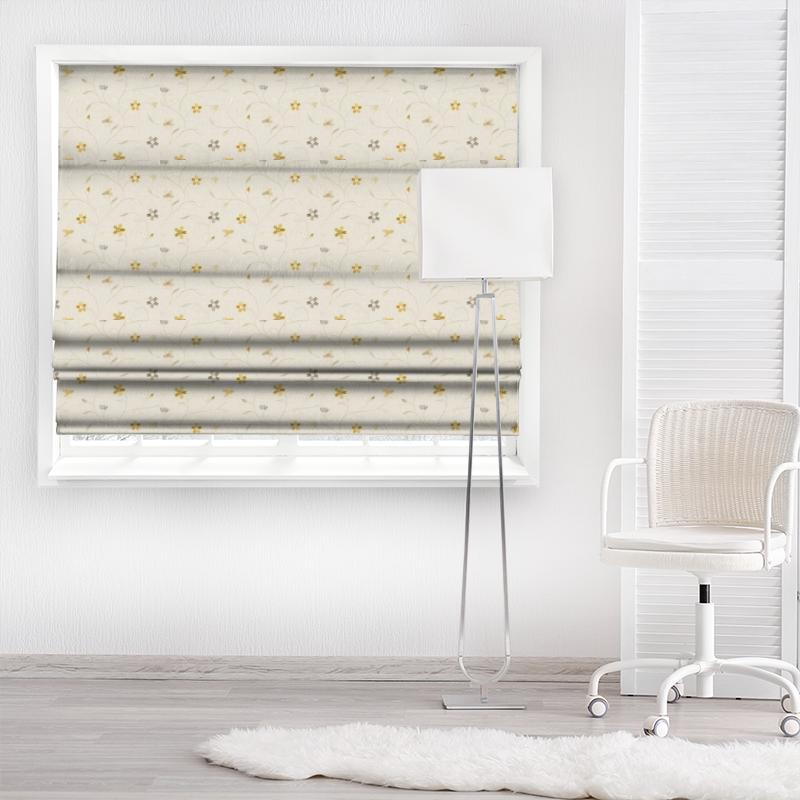 Clarke and Clarke Ribble Valley Mellor Citrus Made To Measure Roman Blind