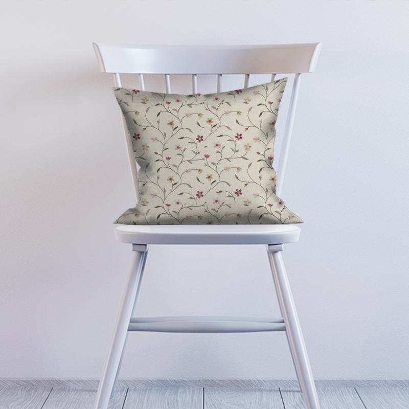 Clarke and Clarke Ribble Valley Mellor Raspberry Cushion