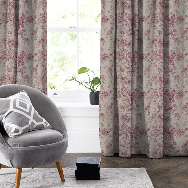 Clarke and Clarke Fairmont Kellie Raspberry Made To Measure Curtain
