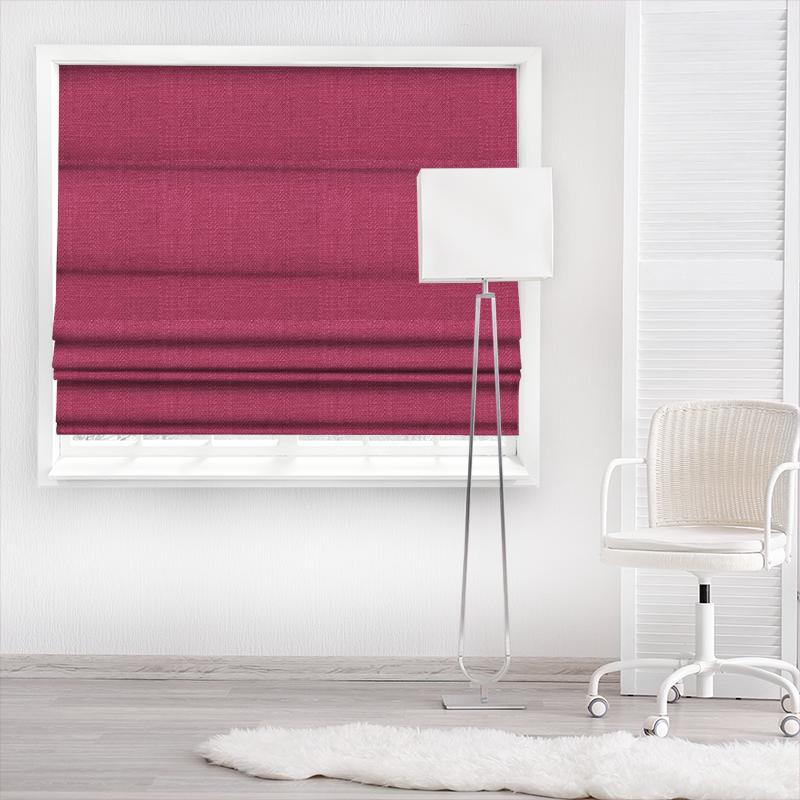 Clarke and Clarke Henley Henley Raspberry Made To Measure Roman Blind