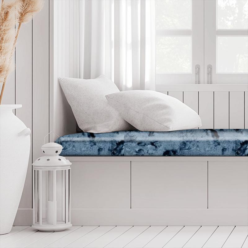 Clarke and Clarke Crush Crush Azure Box Cushion