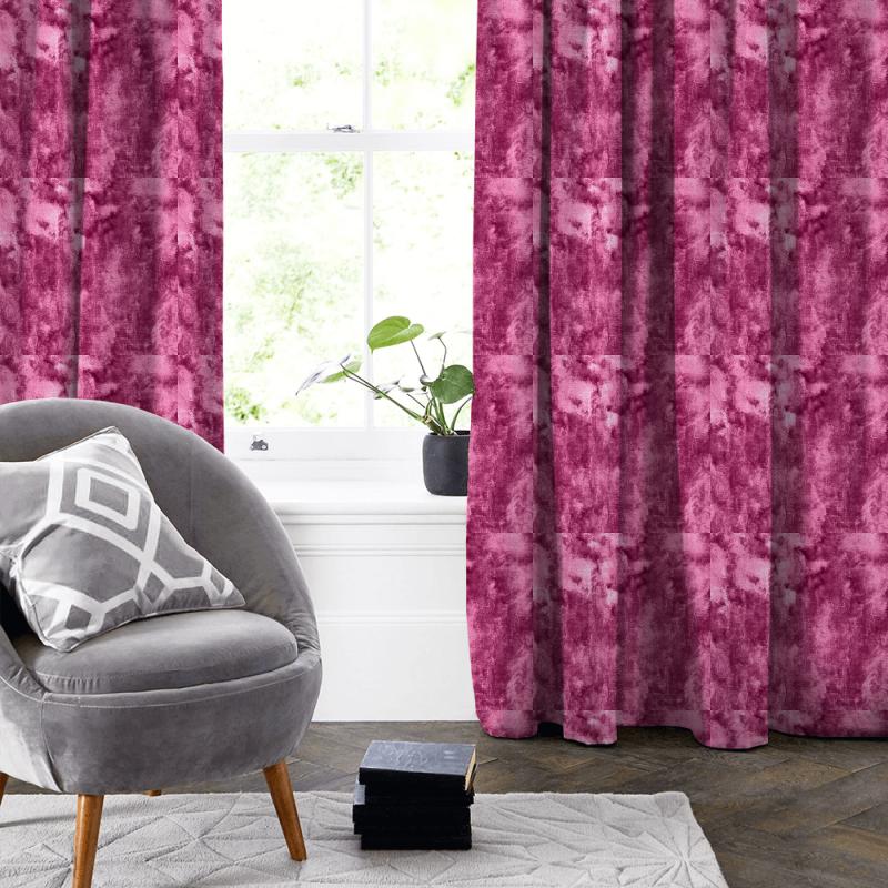 Clarke and Clarke Crush Crush Carnation Made To Measure Curtain