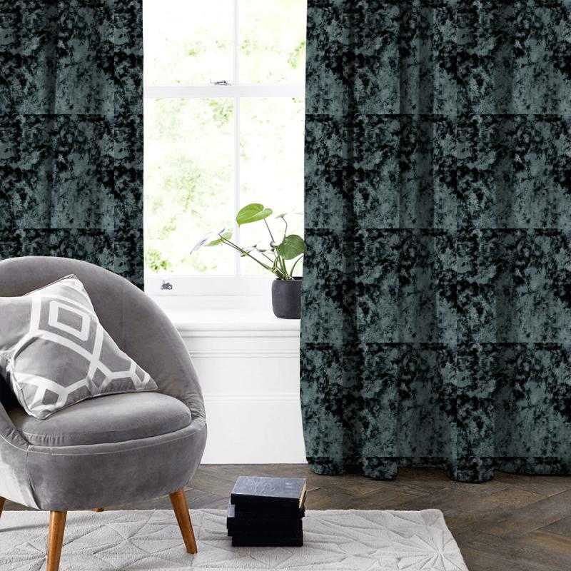 Clarke and Clarke Crush Crush Teal Made To Measure Curtain