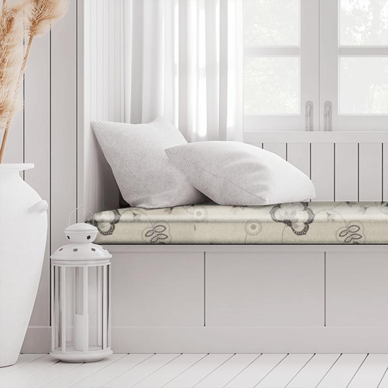 Clarke and Clarke Manor House Chatsworth Charcoal Box Cushion