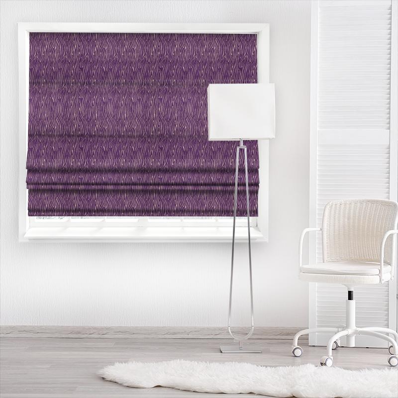 Clarke and Clarke Dimensions Onda Damson Made To Measure Roman Blind