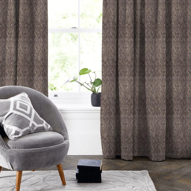 Clarke and Clarke Dimensions Onda Espresso Made To Measure Curtain