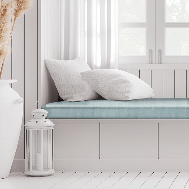 Clarke and Clarke Dimensions Aurora Aqua Box Cushion