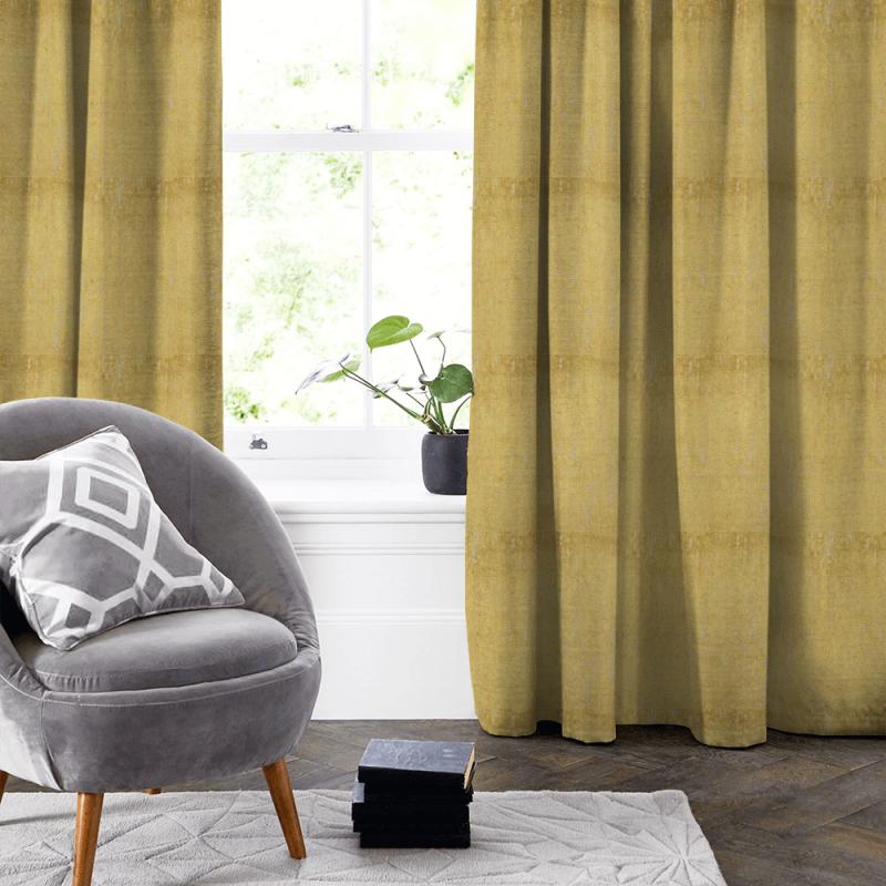 Clarke and Clarke Dimensions Aurora Gold Made To Measure Curtain