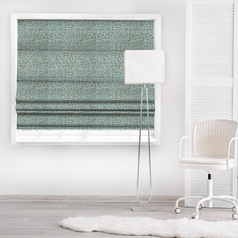 Clarke and Clarke Dimensions Moda Aqua Made To Measure Roman Blind