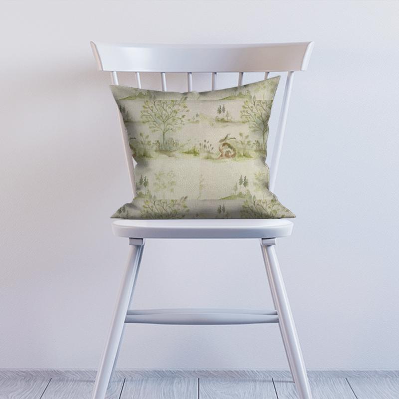 Voyage Decoration Country Book Boxing Hares Linen Cushion