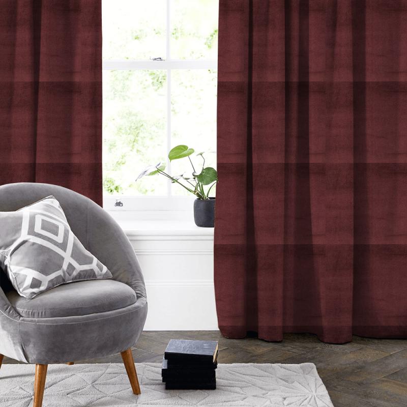 Prestigious Textiles Velour Velour Bordeaux Made To Measure Curtain