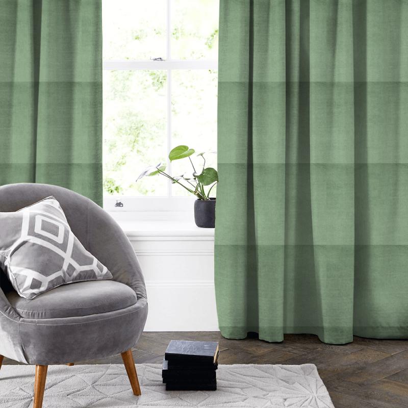 Prestigious Textiles Velour Velour Reseda Made To Measure Curtain