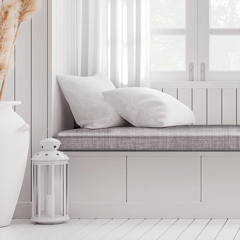 Clarke and Clarke Linoso Linoso Lilac Box Cushion