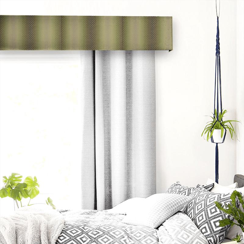 Clarke and Clarke Palladio Diamante Olive Pelmet