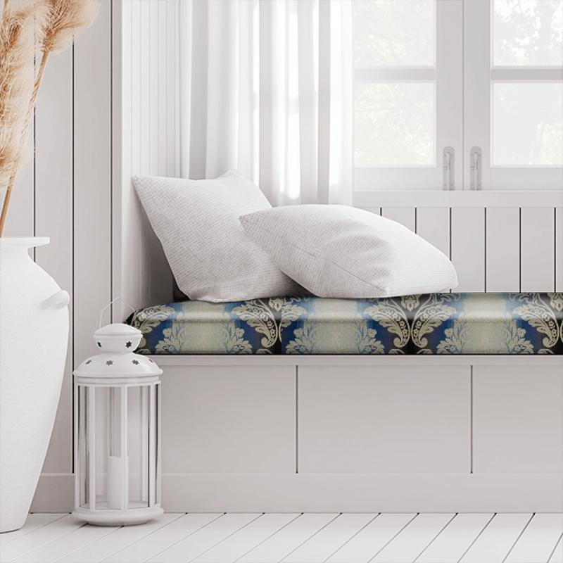 Clarke and Clarke Palladio Ornato Aqua Box Cushion