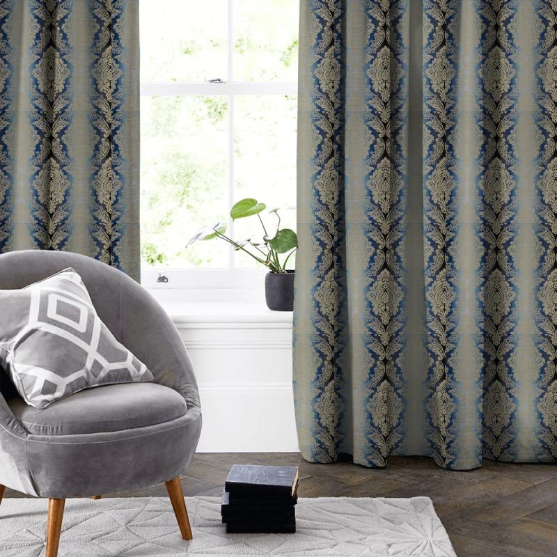 Clarke and Clarke Palladio Ornato Aqua Made To Measure Curtain