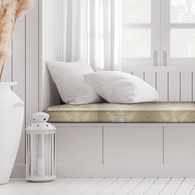 Clarke and Clarke Palladio Ornato Natural Box Cushion