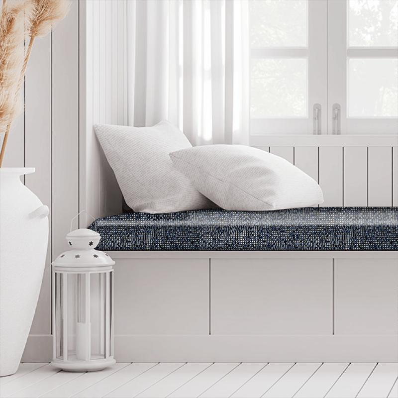 Clarke and Clarke Latour Beauvoir Indigo Box Cushion