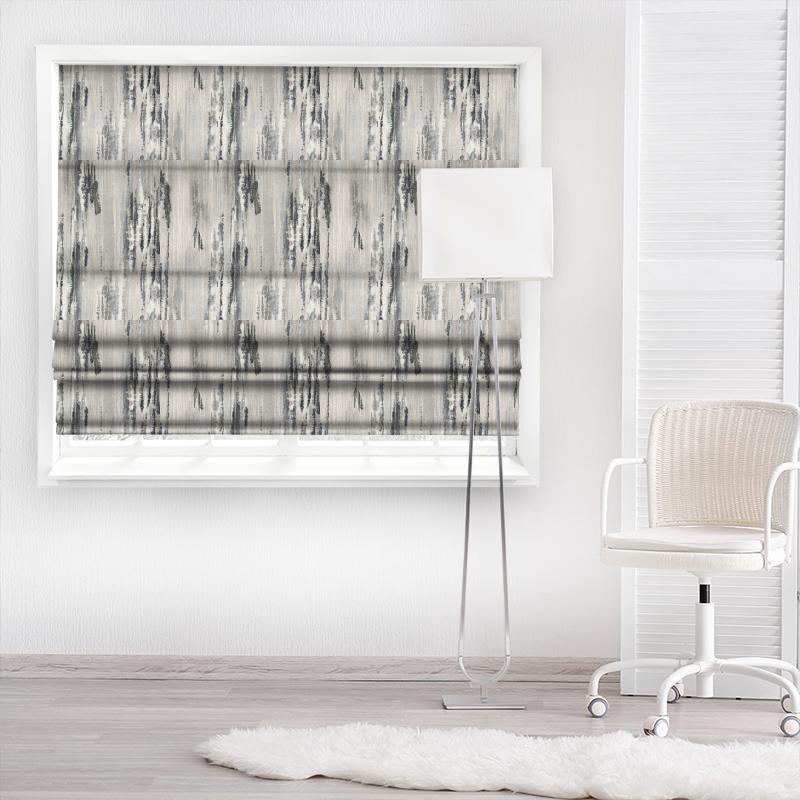 Clarke and Clarke Latour Latour Charcoal Made To Measure Roman Blind