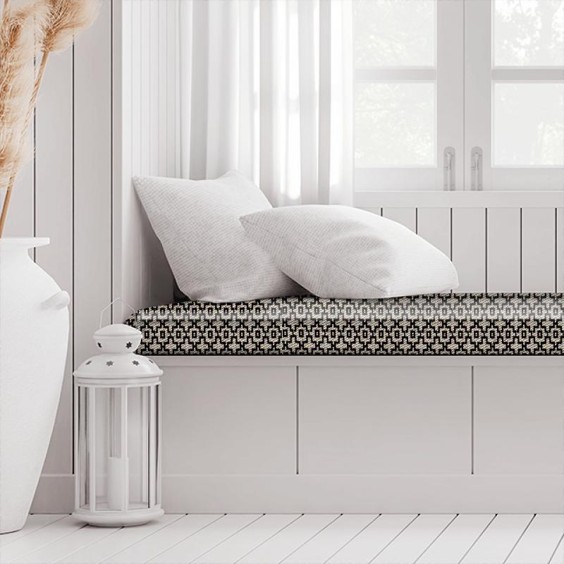 Clarke and Clarke Latour Mansour Charcoal Box Cushion
