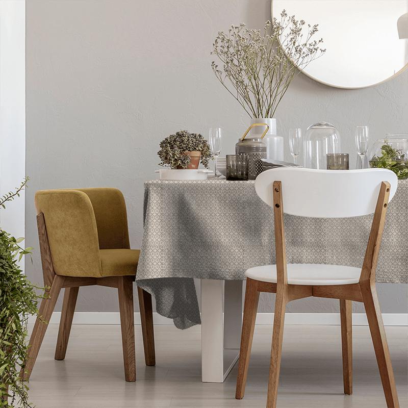Clarke and Clarke Latour Mansour Taupe Tablecloth