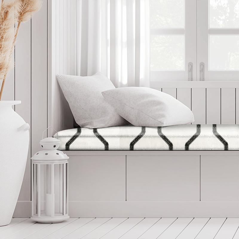 Clarke and Clarke Black & White Bw1012 Black / White Box Cushion