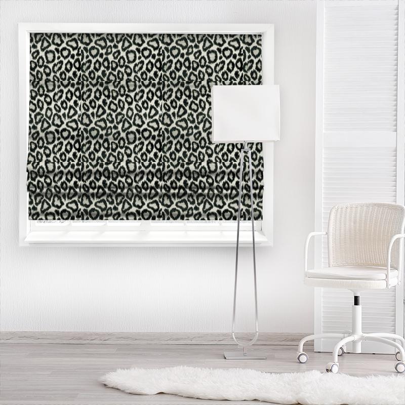 Clarke and Clarke Black & White Bw1039 Black / White Made To Measure Roman Blind
