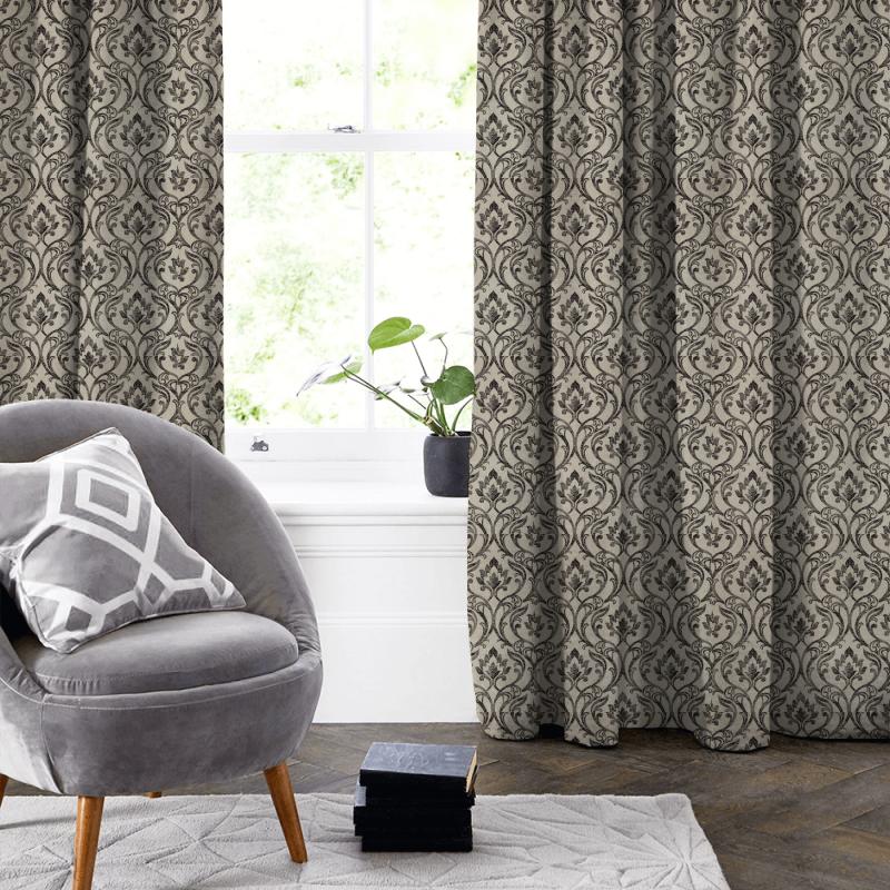 Clarke and Clarke Richmond Leyburn Charcoal Made To Measure Curtain