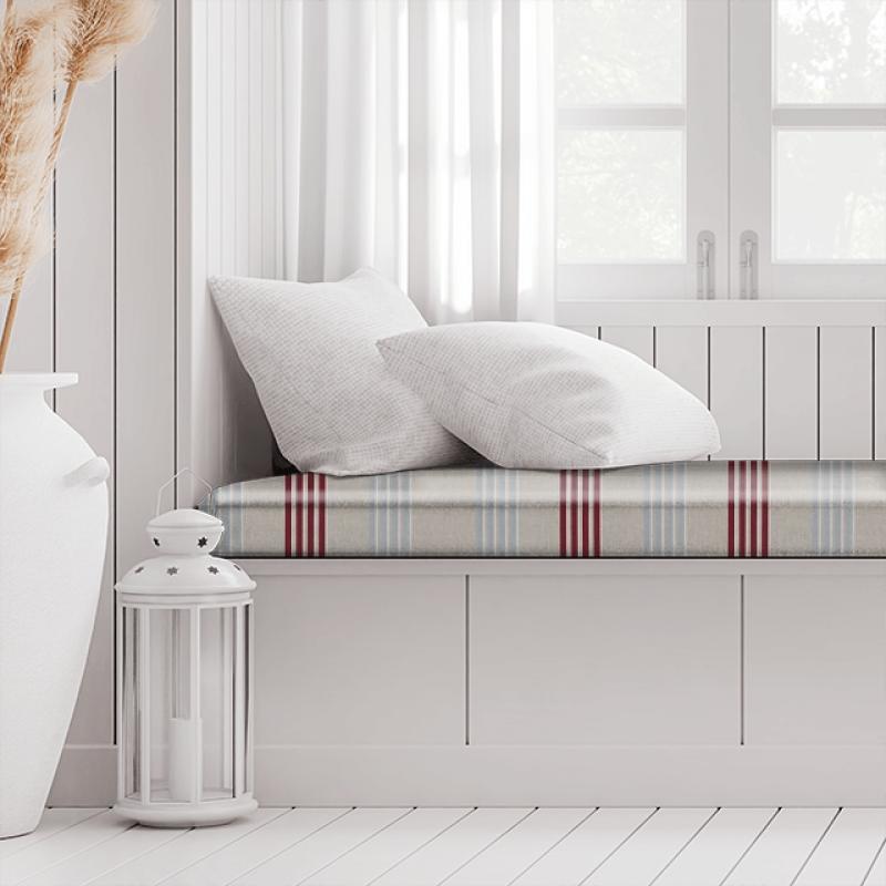 Clarke and Clarke Richmond Wensley Raspberryd / Duckegg Box Cushion