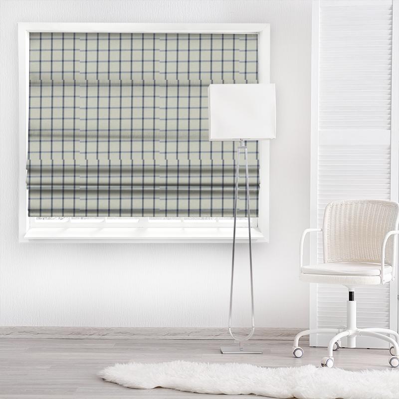 Clarke and Clarke Glenmore Aviemore Denim Made To Measure Roman Blind