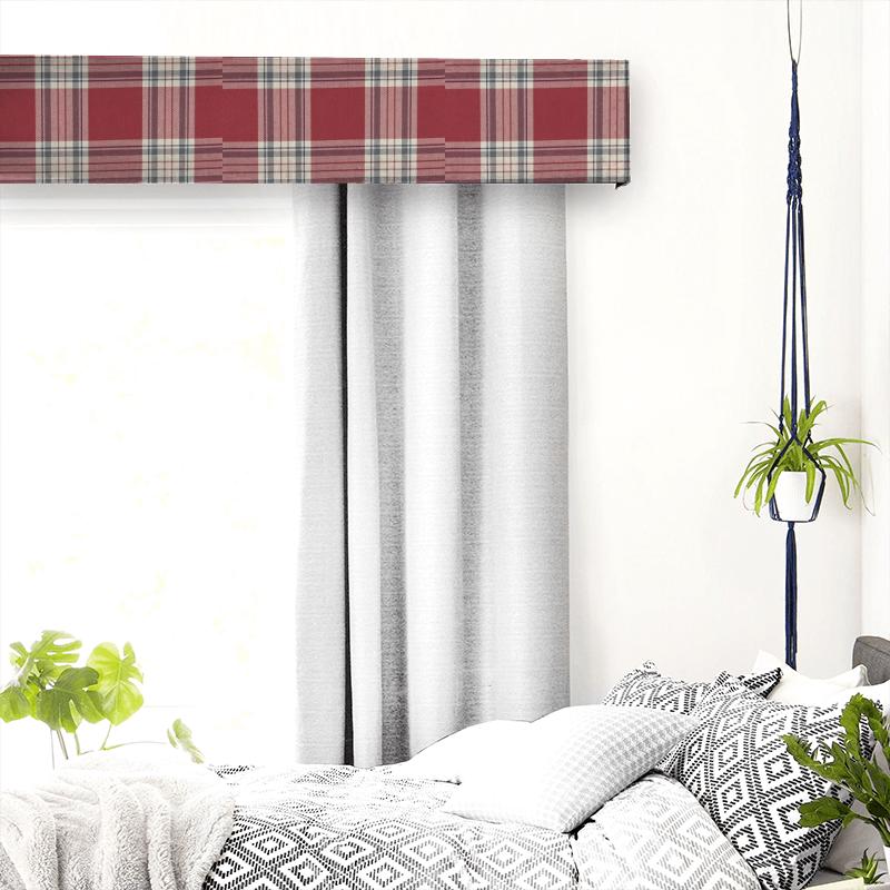 Clarke and Clarke Glenmore Glenmore Red Pelmet