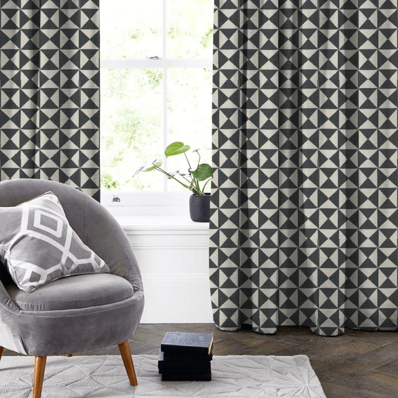 Adisa Charcoal Made To Measure Curtain Clarke and Clarke Amara Adisa Charcoal Made To Measure Curtain
