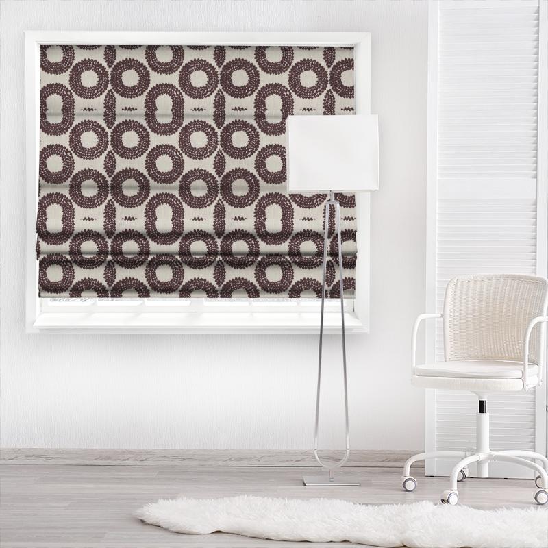 Clarke and Clarke Amara Dashiki Plum Made To Measure Roman Blind