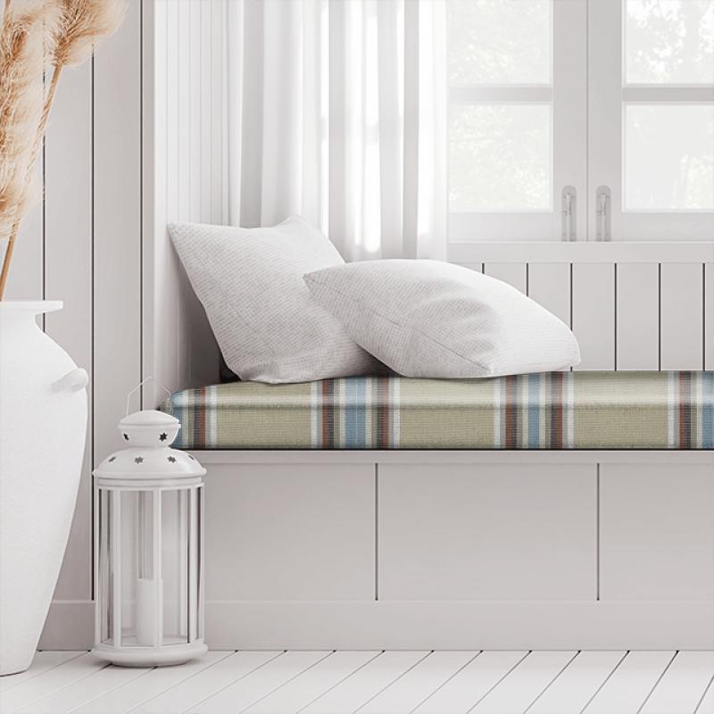 Imani Cinnabar / Aqua Box Cushion Clarke and Clarke Amara Imani Cinnabar / Aqua Box Cushion