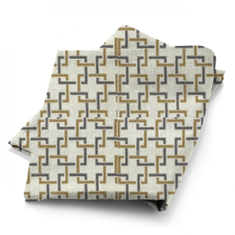 Clarke and Clarke Amara Sekai Charcoal / Cinnamon Fabric