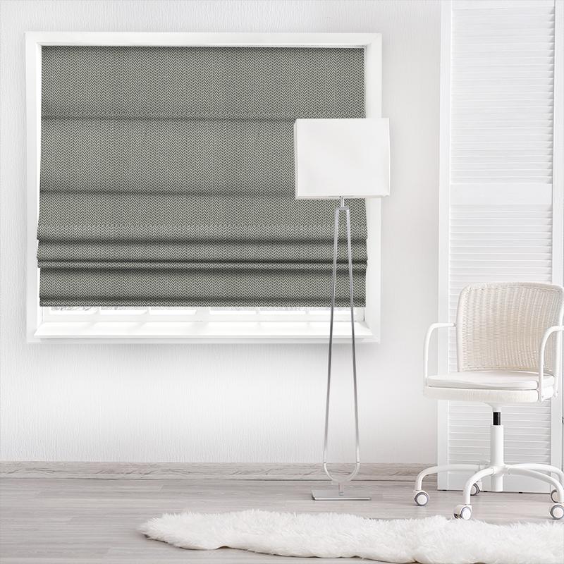 Clarke and Clarke Amara Zalika Charcoal Made To Measure Roman Blind