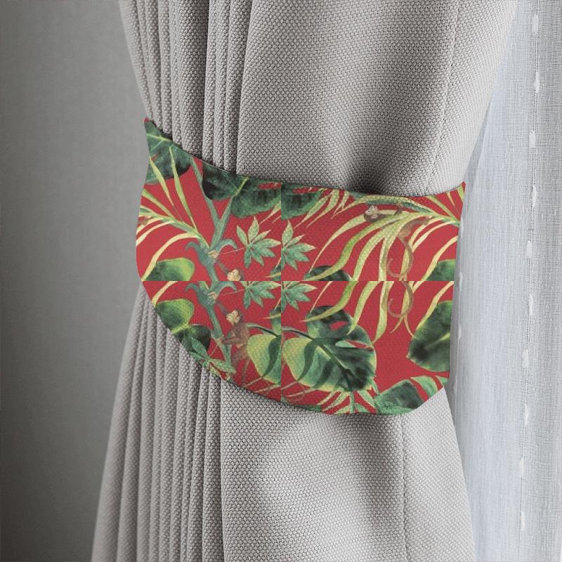 Clarke and Clarke Colony Monkey Business Rouge Tieback