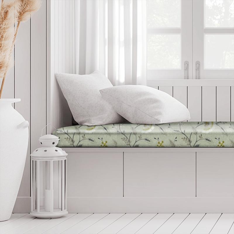 Clarke and Clarke Halcyon Delamere Chartreuse Box Cushion