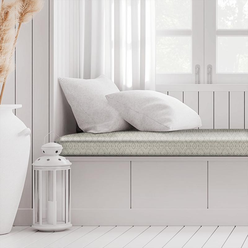 Clarke and Clarke Halcyon Hampstead Charcoal Box Cushion