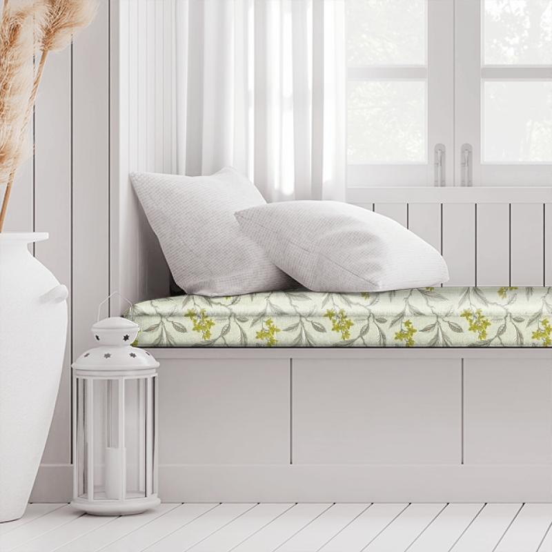 Clarke and Clarke Halcyon Melrose Chartreuse Box Cushion