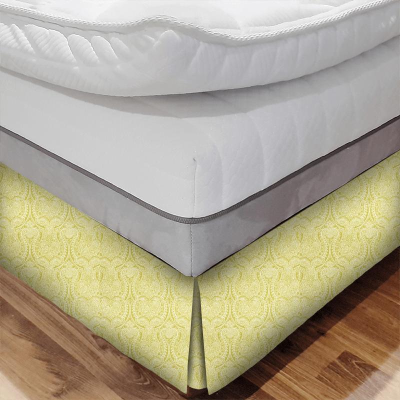 Clarke and Clarke Halcyon Pastiche Chartreuse Bed Base Valance