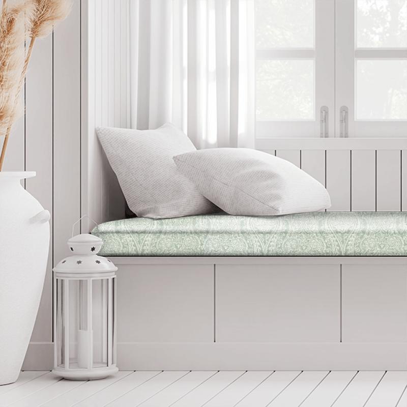 Clarke and Clarke Halcyon Pastiche Duckegg Box Cushion