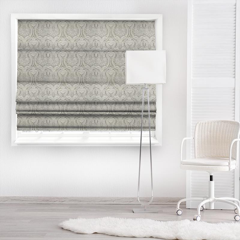 Clarke and Clarke Halcyon Pastiche Mocha Made To Measure Roman Blind
