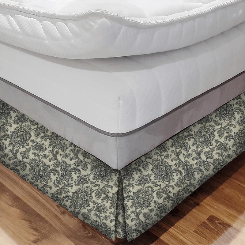 Clarke and Clarke Castle Garden Cranbrook Charcoal Bed Base Valance